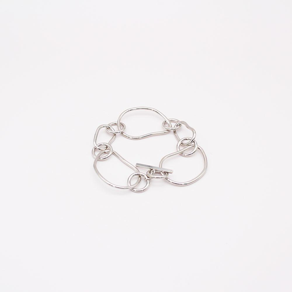 Ellen-Bracelet-Silver-Plated-Gold-Plated-Abstract-Link-Bracelet-T-Bar-Fastening-Womens-Jewellery